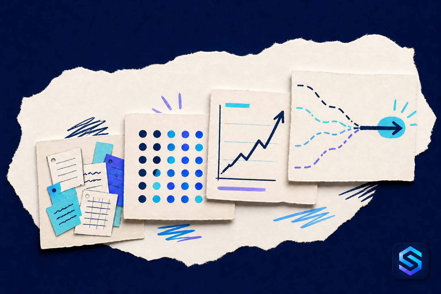 Business leader reviewing data, reports, dashboards, and AI-assisted insights