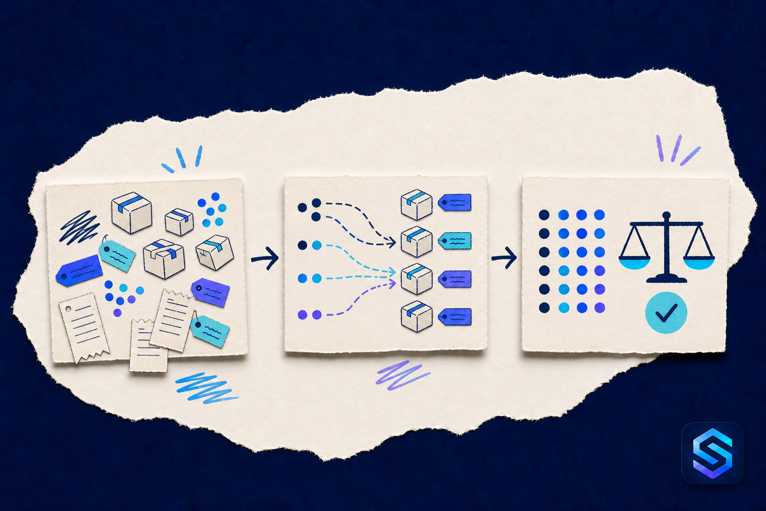 Handcrafted torn-paper illustration about do you know the real value of your inventory?